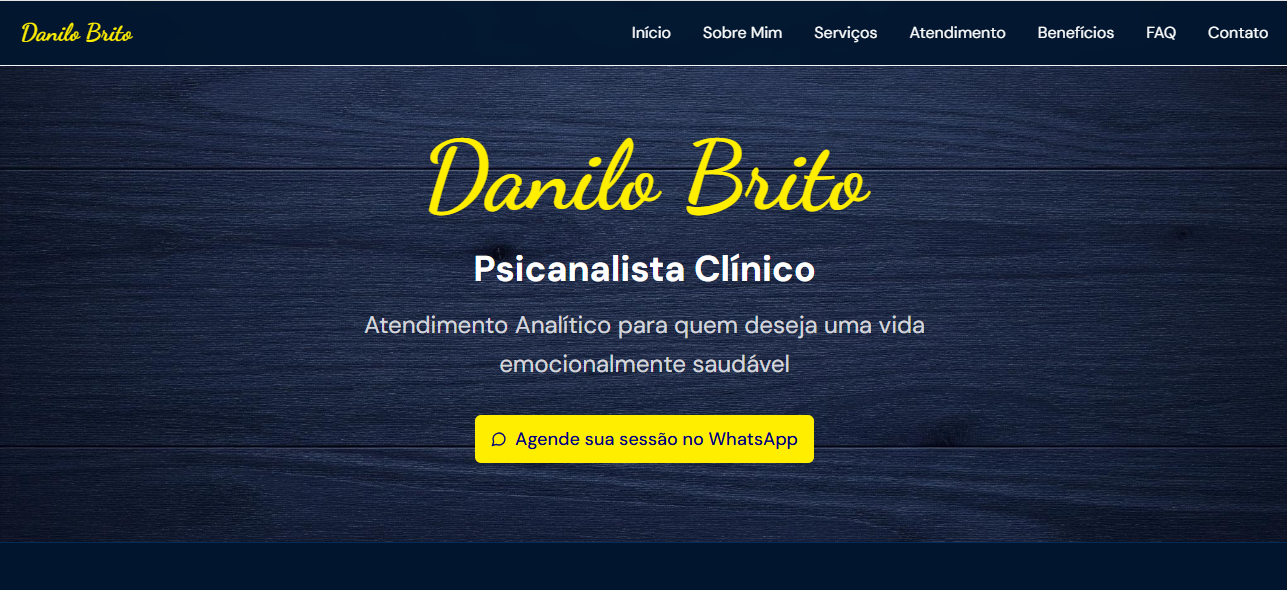 Site desenvolvido para Terapeuta Danilo